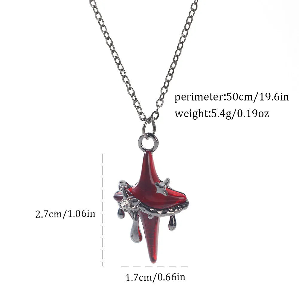 Dark Halloween necklace with spider bat pendant in zinc alloy with electroplated finish