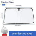 Double ring front shield car sun shade with NC fabric and titanium silver glue coating