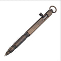 Brass hexagonal tactical pen in natural colour or black finish, 13cm length with bolt design