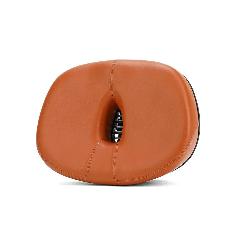 Plus-size thickened bicycle saddle with shock absorber in red, grey or light brown colours