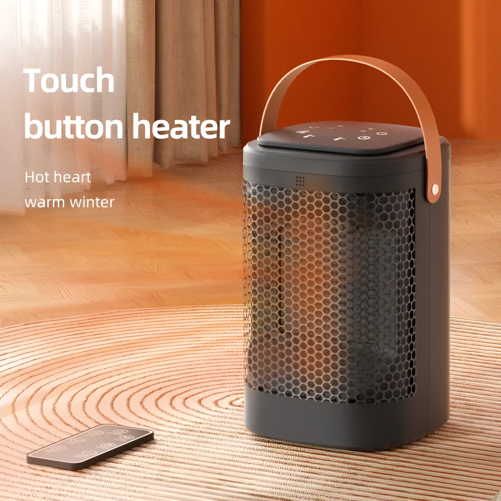 PTC hot and cold air heating radiator with touch screen display and remote control in 618 electronic model colour