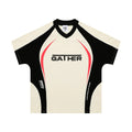 Men's loose fit t-shirt with colour matching letters print in black and apricot options