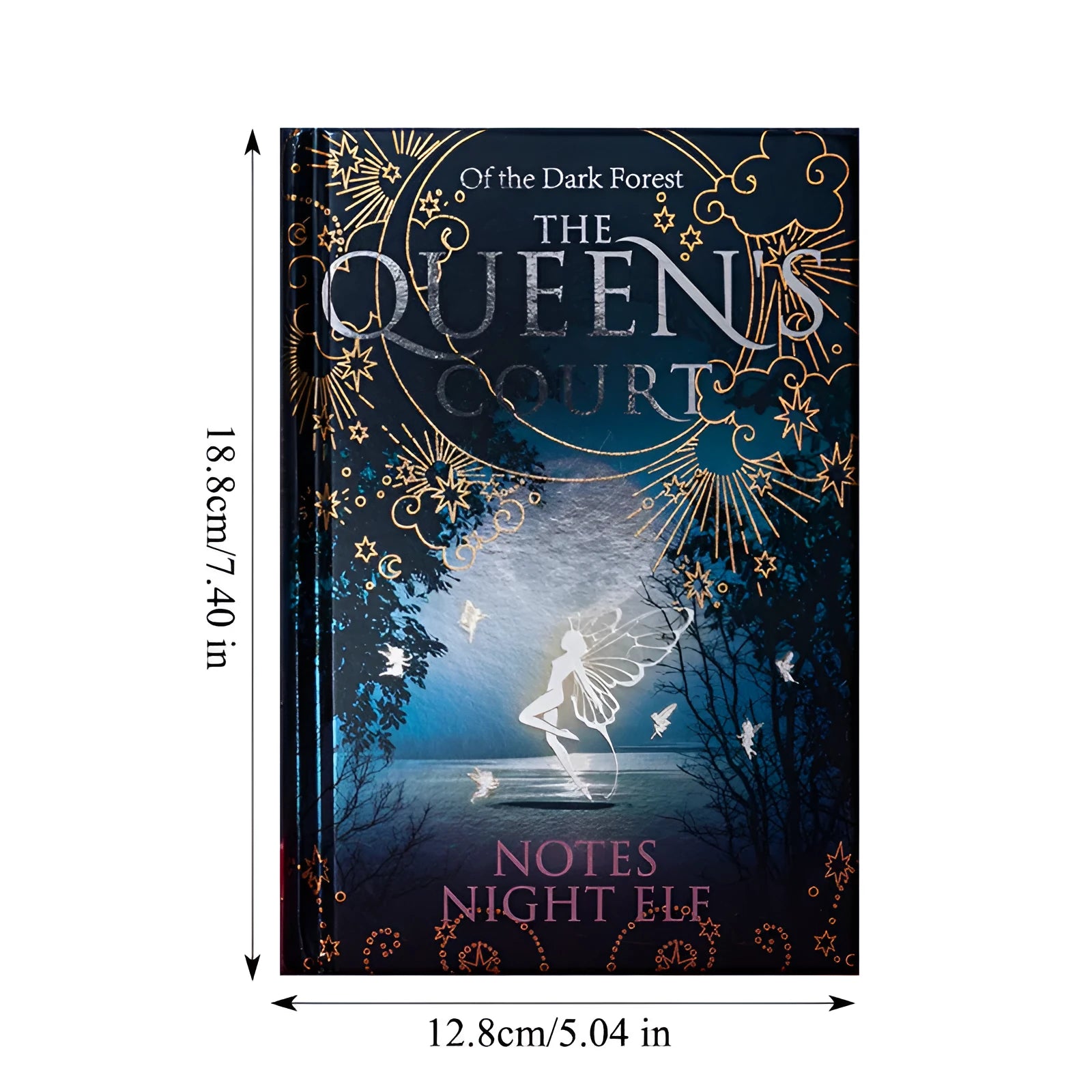 A5 luminous hardcover notebook with full-colour illustrated pages in blue or purple