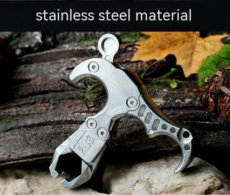 Zinc alloy release aid with two-axis harpoon clip for archery and fishing equipment