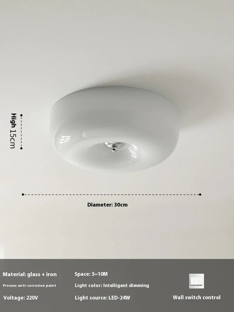 Cream-coloured American-style bedroom ceiling light with three-colour lighting options