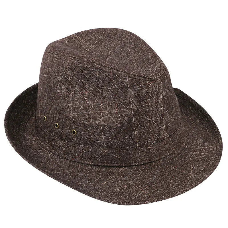 Men's thickened wool felt fedora hat showing classic trilby shape available in multiple colours with size tags