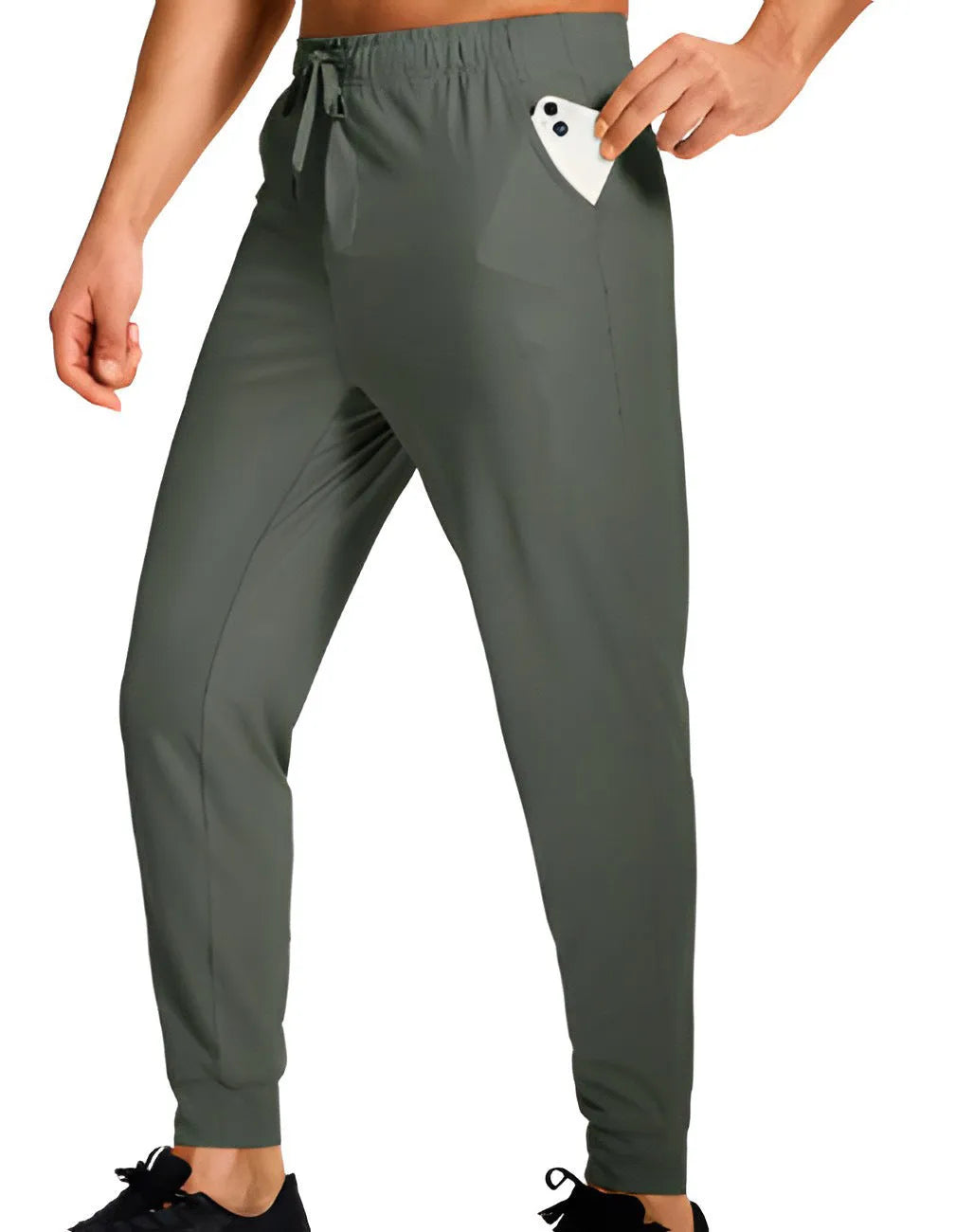 Men's loose casual trousers in solid colour with straight-leg fit, available in multiple size options