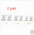 S925 sterling silver crystal flower stud earrings in gold or platinum plating with geometric floral design