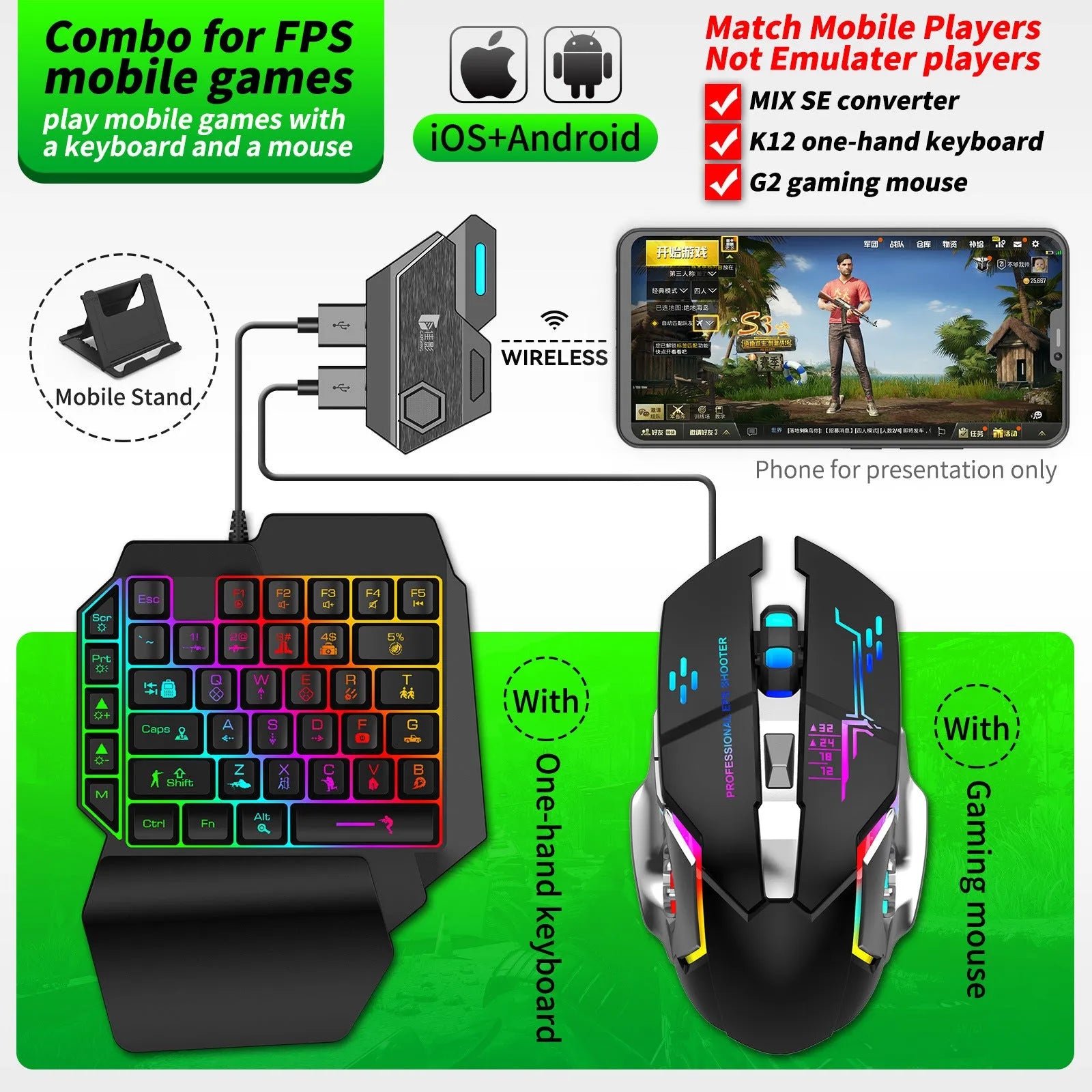 Gamwing Jiaying MIX SE Mix ELITE Mix Pro Chicken Throne keyboard and mouse converter for mobile gaming.