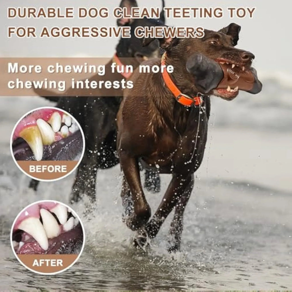 Indestructible nylon dog chew toy with squeaker for large breed aggressive chewers
