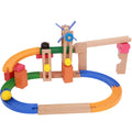 Wooden multifunctional creative track building block set for children aged 4-6 years old