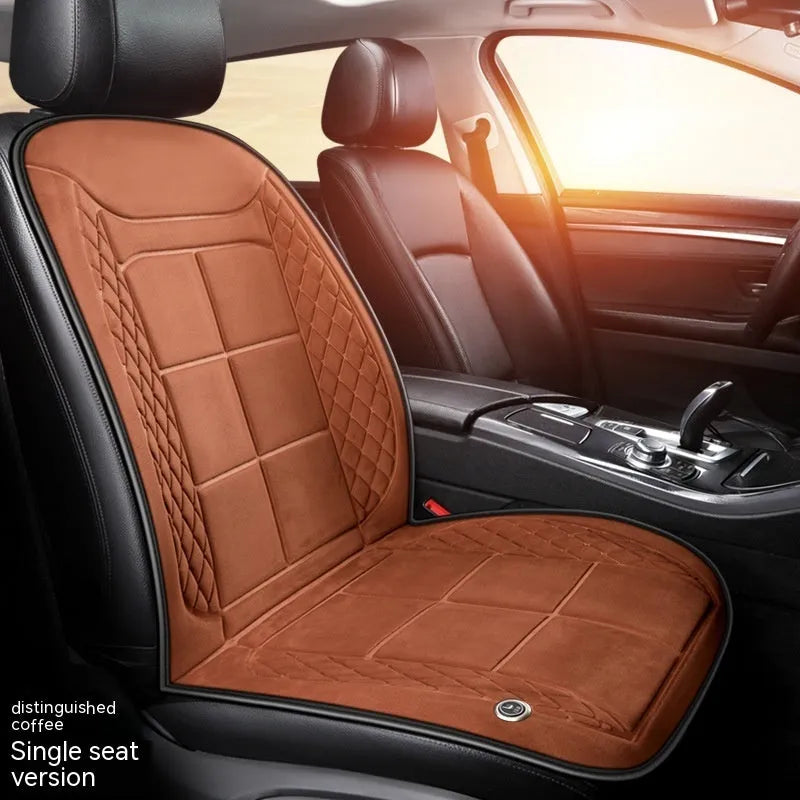 Automatic heating car seat cushion in beige, black or coffee colours for single or double vehicle seats