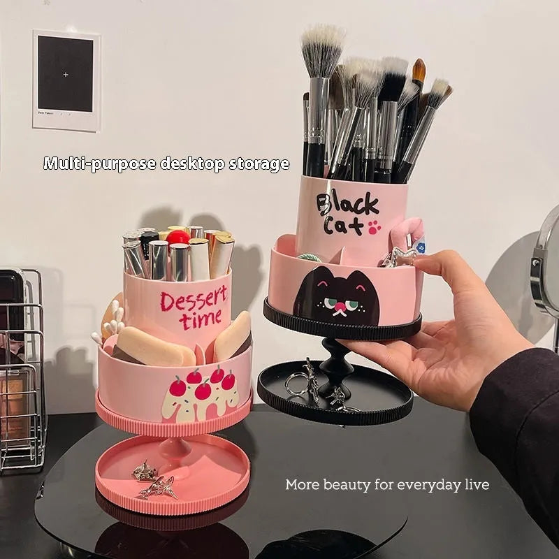 Rotating cosmetic brush storage barrel in Japanese style with 18L capacity