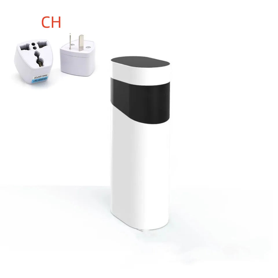 Black and green portable desktop instant water dispenser with digital display and small tank.