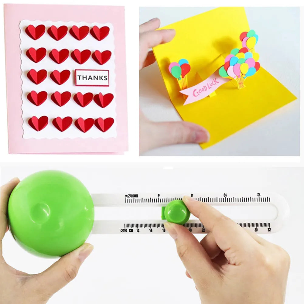 Orange plastic round paper cutter for A3 sheets on a colour box