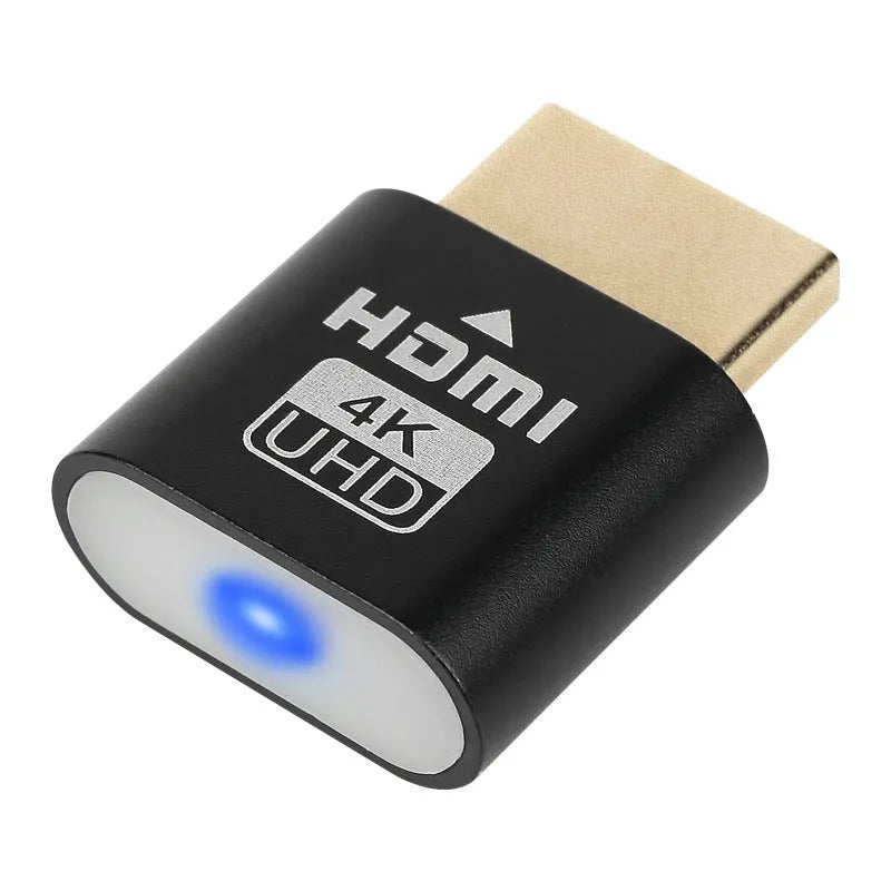 Graphics card HDMI spoof dongle in metallic finish with 26.5mm compact design