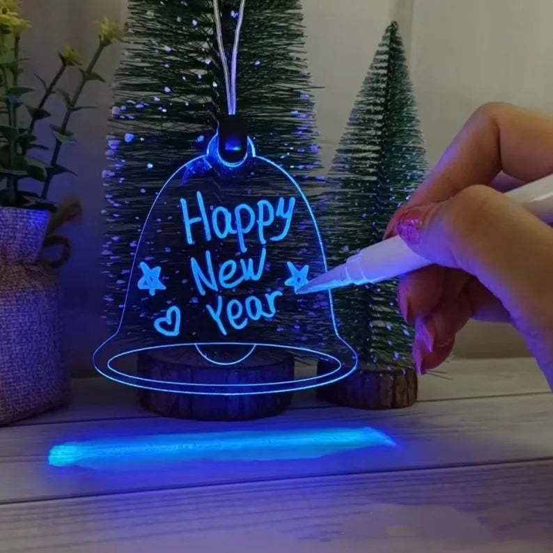 Heart-shaped battery-powered Christmas tree pendant night light 10x10mm in modern simplicity style