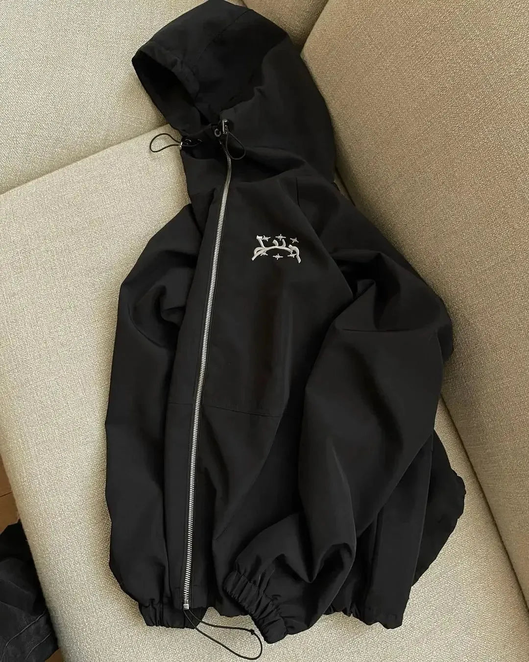 Men's grey loose fit hooded sun protection jacket with British style detailing