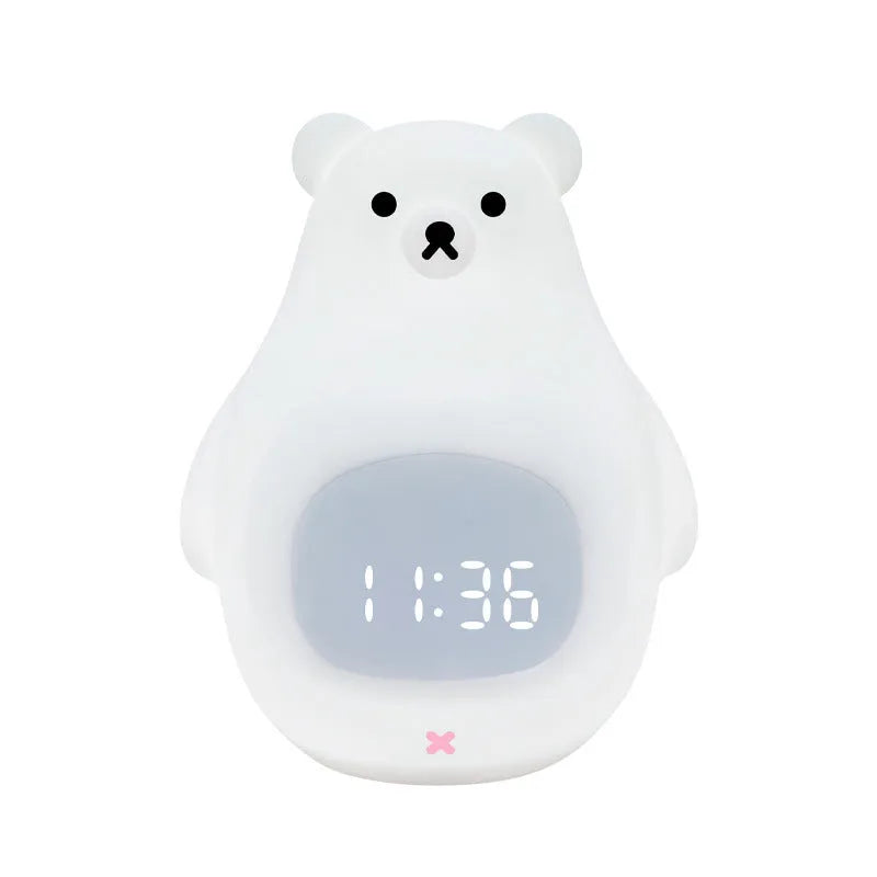 Big white bear cartoon silicone night light with remote control and timer functions