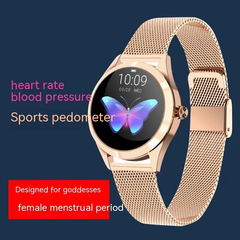 Women's multi-functional sports smartwatch with heart rate monitor and waterproof design in various colour options