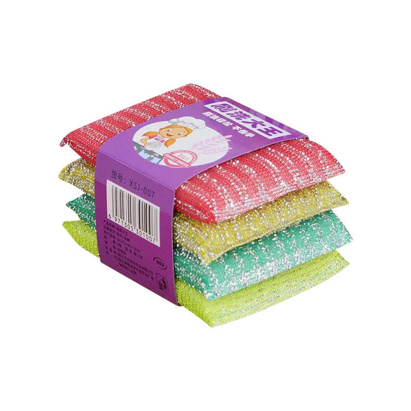 Pinstripe fabric dishwashing sponge mop in macaron colours showing 12cm length
