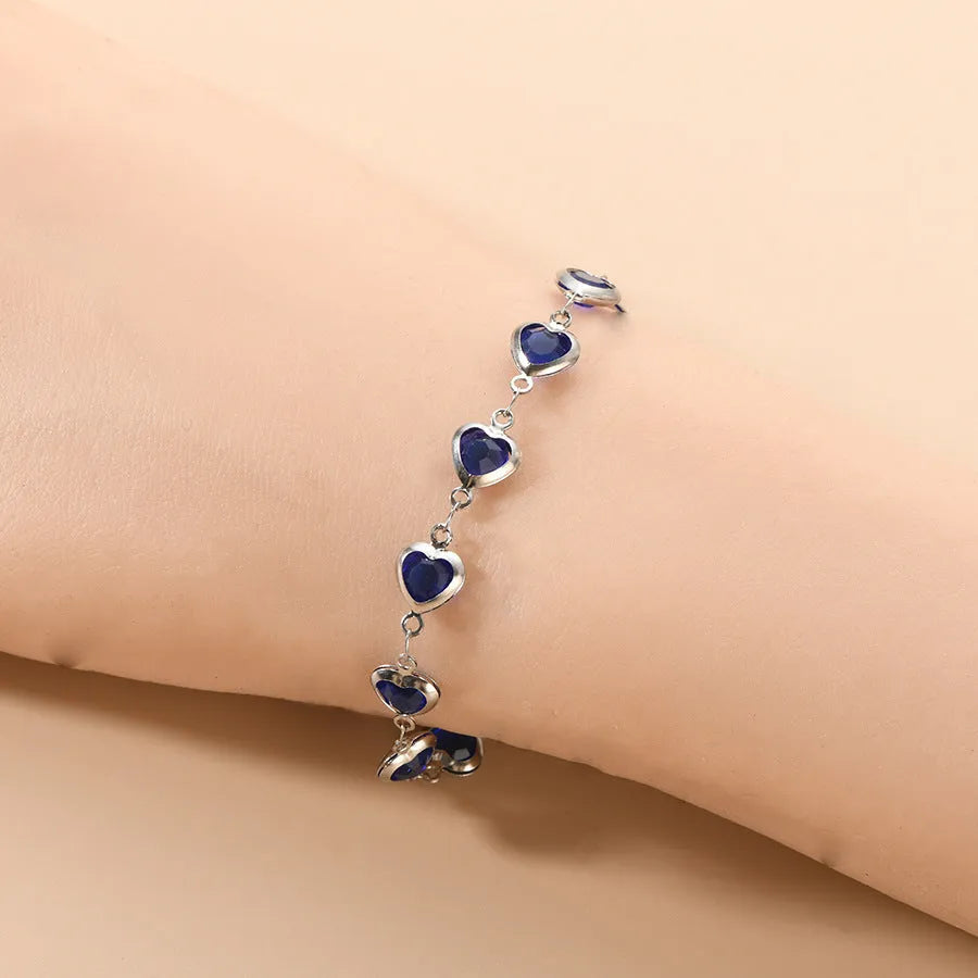 Stainless steel geometric devil's eye heart bracelet with electroplated colour options