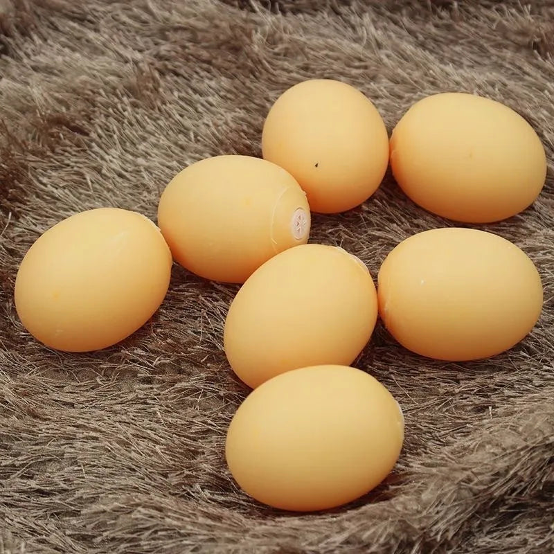 Plastic simulation egg dog toy with sound feature for teeth cleaning and interactive play