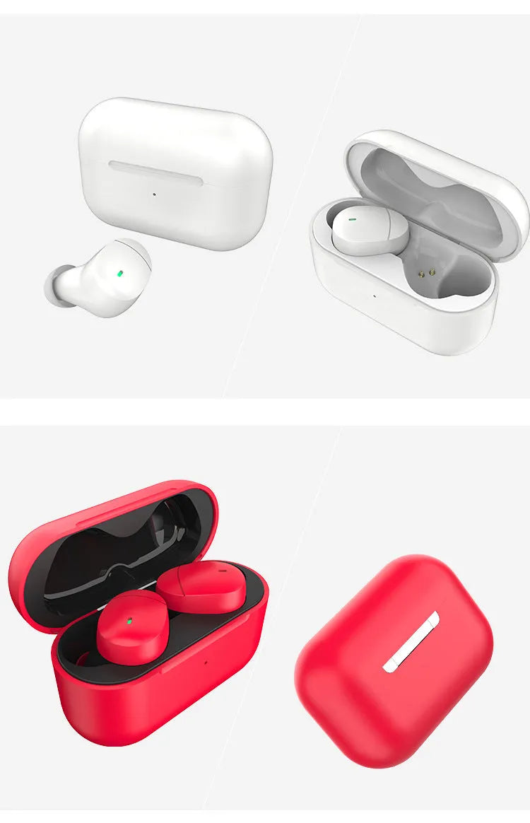 Flame red Qualcomm TWS 3040 Bluetooth 5.2 wireless earbuds with charging case