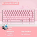 82 key mechanical keyboard with white backlight and metal casing, showing pink green and red switch options