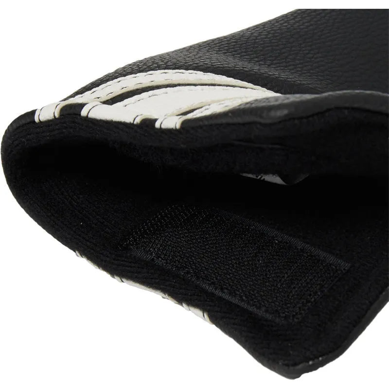 Black PU leather golf club head cover and push rod case set for equipment protection
