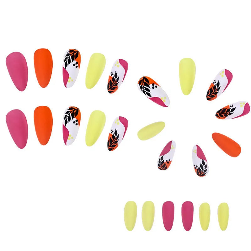 Wear Armour almond nail stickers in French leaves, leopard print, macaron and plating designs