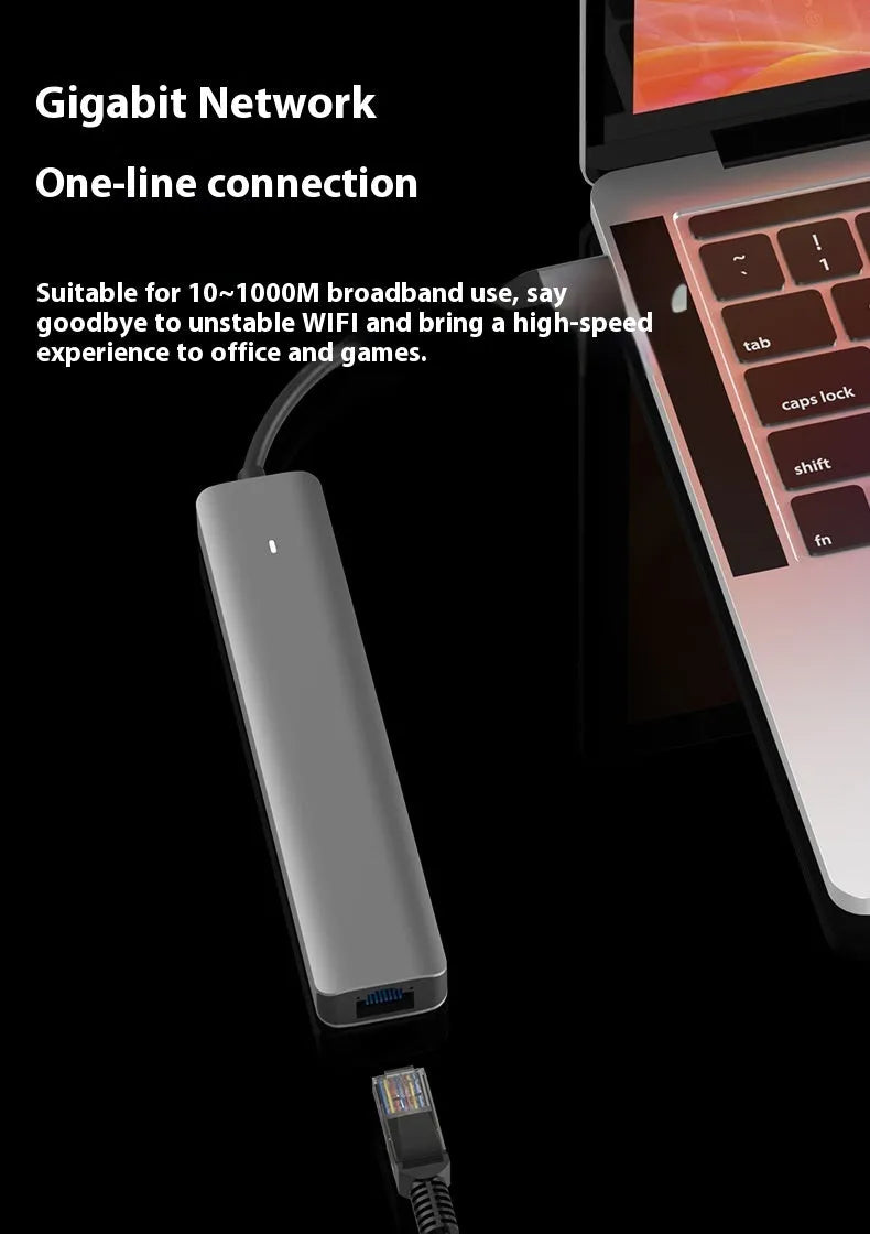 LQT-LH07 7-in-1 USB-C card reader and PD computer hub showing custom logo area.
