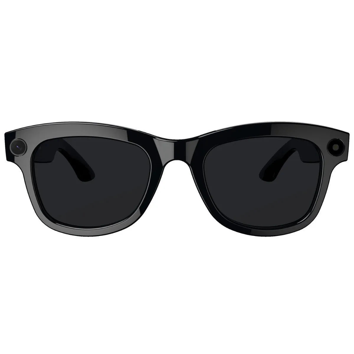 M01 black and transparent lens AI translation smart glasses with a built-in HD camera on a PC ABS frame.