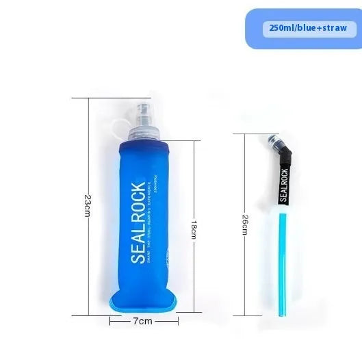 Plastic portable drinking straw for mountain biking and climbing on rough terrain.