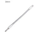 Silver metal flexible shaft extension for rotary tool with 6.35mm shank, 300mm length