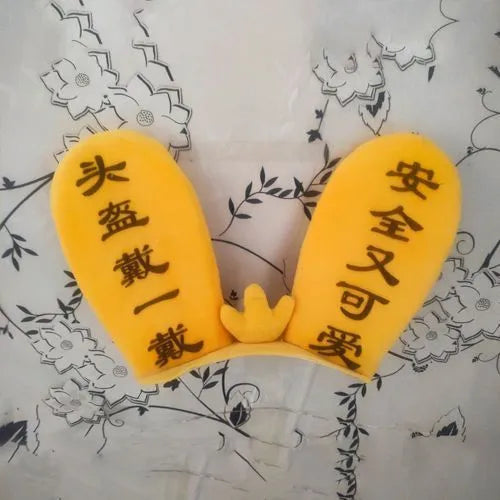 Rabbit Glow Ears helmet ornament with Velcro bottom in multiple colour options including blue, yellow, red, and purple.