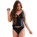 Black women's swimsuit bikini set made from nylon fabric