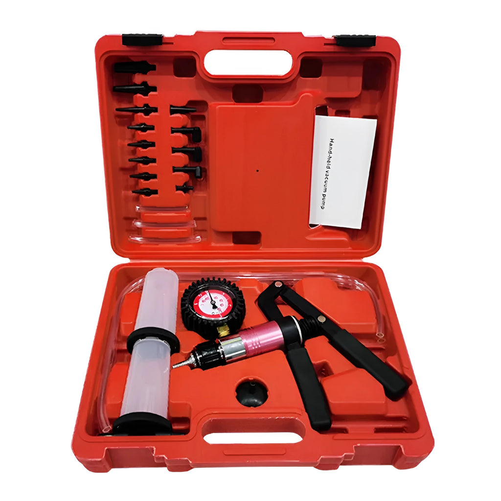 Manual aluminium alloy vacuum air blow gun for car repair and suction tasks.