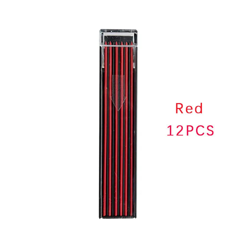 Boxed mechanical pencil lead refills in rainbow colours with plastic tube packaging for drawing