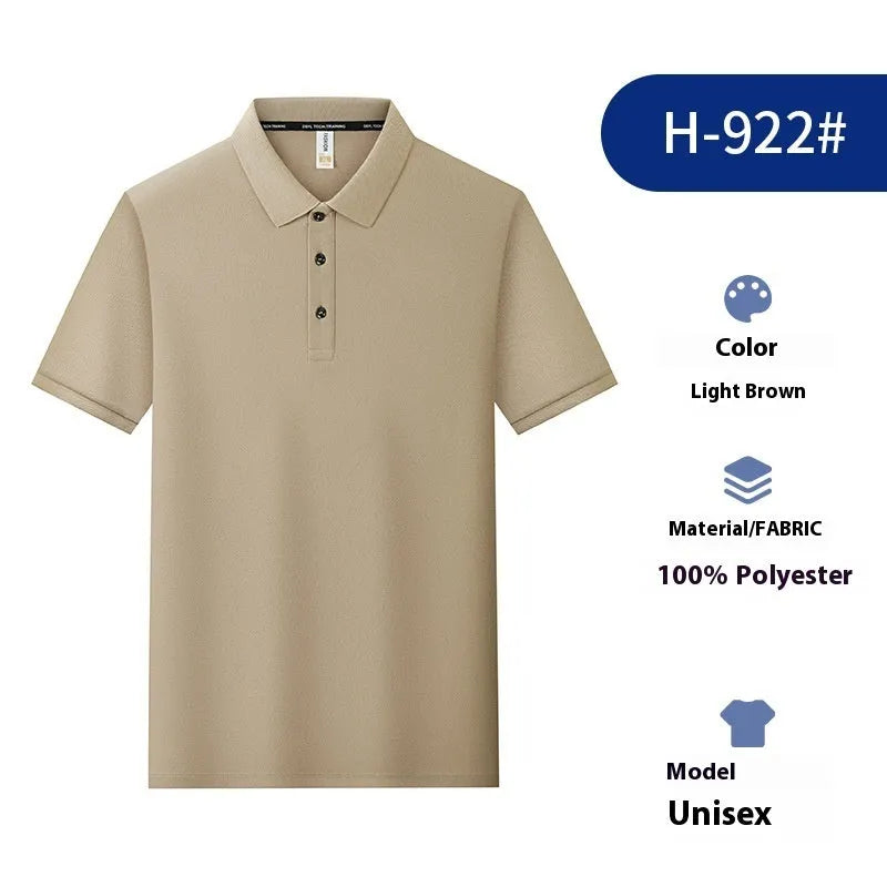 Casual lapel short sleeve polo shirt for men in solid colour with regular fit, polyester blend fabric