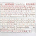 Full set of black PBT sublimation key caps for mechanical keyboards arranged in keyboard layout