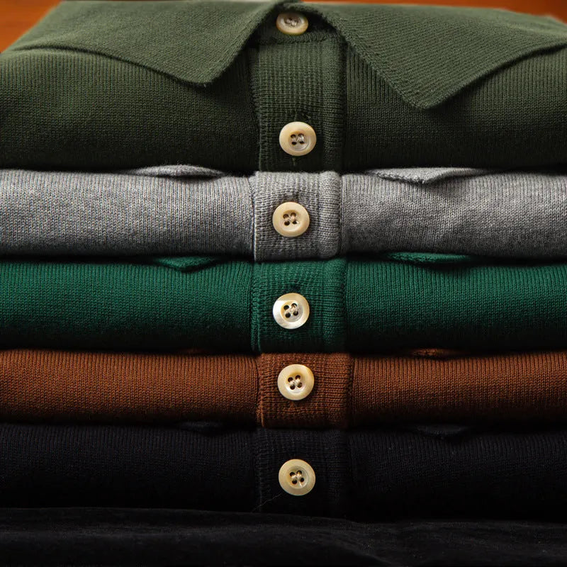 Retro slim fit short-sleeved cotton T-shirt shown in a solid colour on a model.