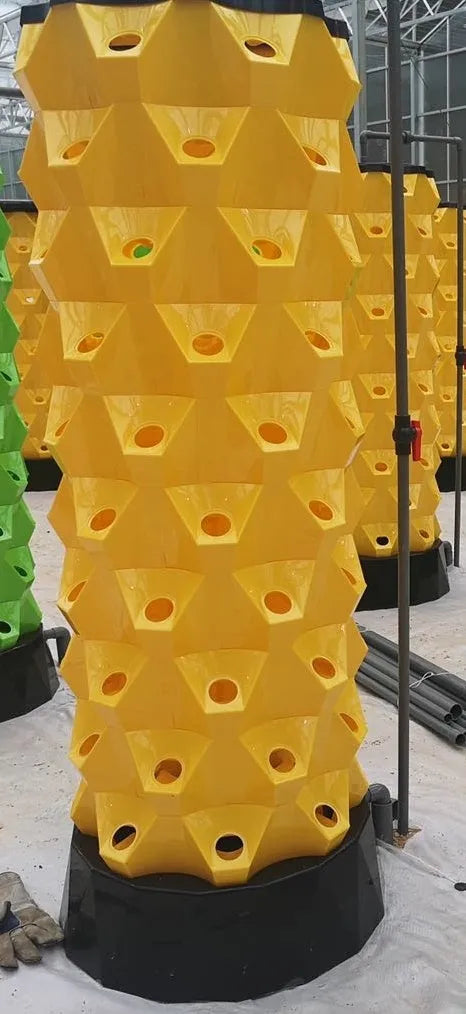Pineapple tower soilless vegetable cultivation plastic hydroponic vertical garden with green white yellow colour options
