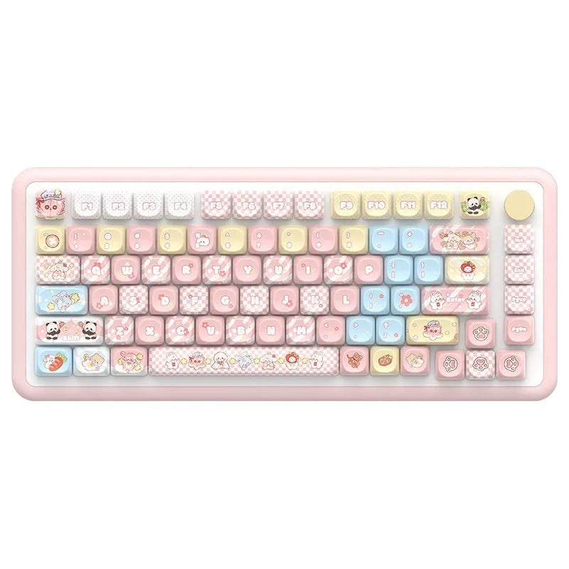 Clip doll anime design mechanical keyboard keycap set with colourful sublimation printing on PBT plastic