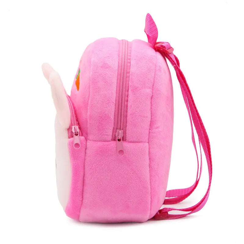 Soft plush backpack with cartoon Radish Rabbit design, small size, anime pattern, polyester lining