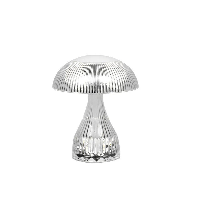 USB rechargeable bedside lamp with touch control and three-colour LED light on tabletop