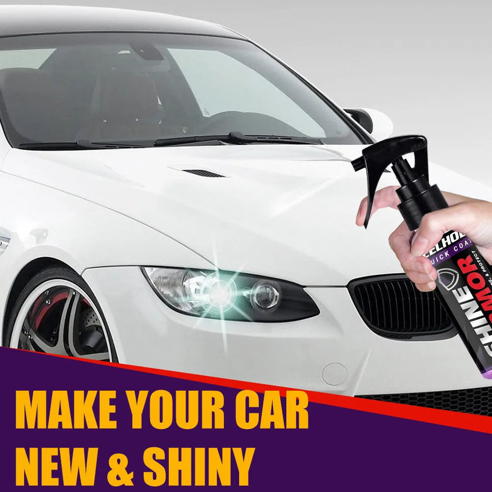 Purple car nano coating spray bottle in 30ml and 100ml sizes for exterior maintenance.