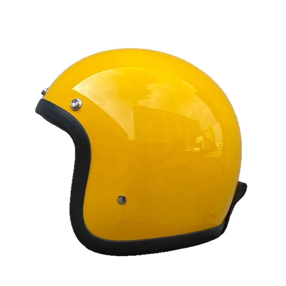 FRP retro half helmet for electric motorcycle commuting available in multiple colours and sizes