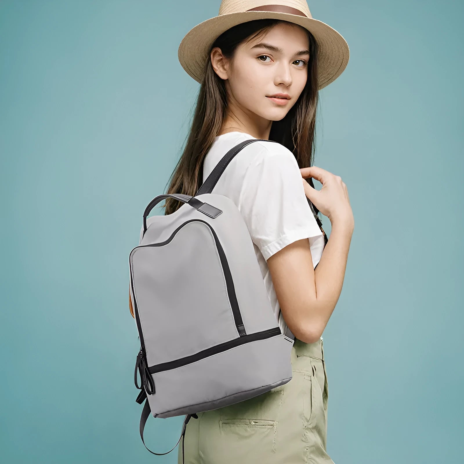 Blue black lightweight Oxford cloth backpack with urban simplicity style