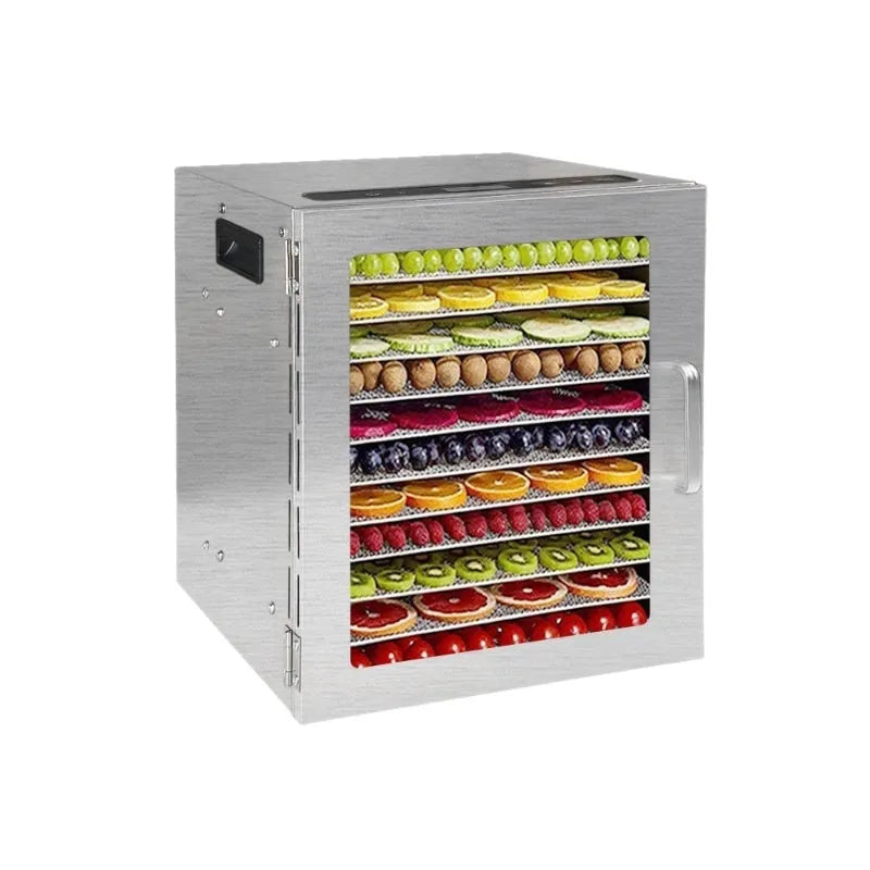Portable home 18-layer stainless steel fruit dryer with top touch screen and 25L capacity on countertop